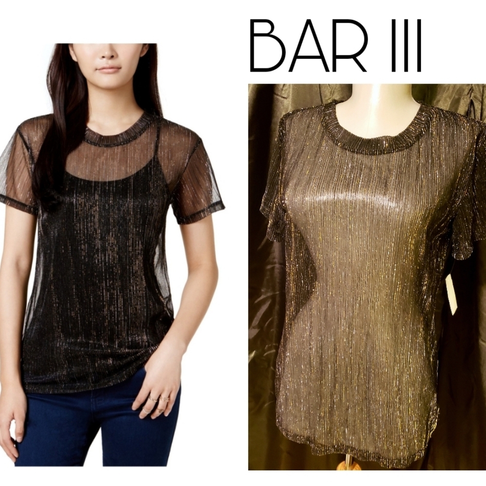 Bar III sparkle sheer top. Sz Med